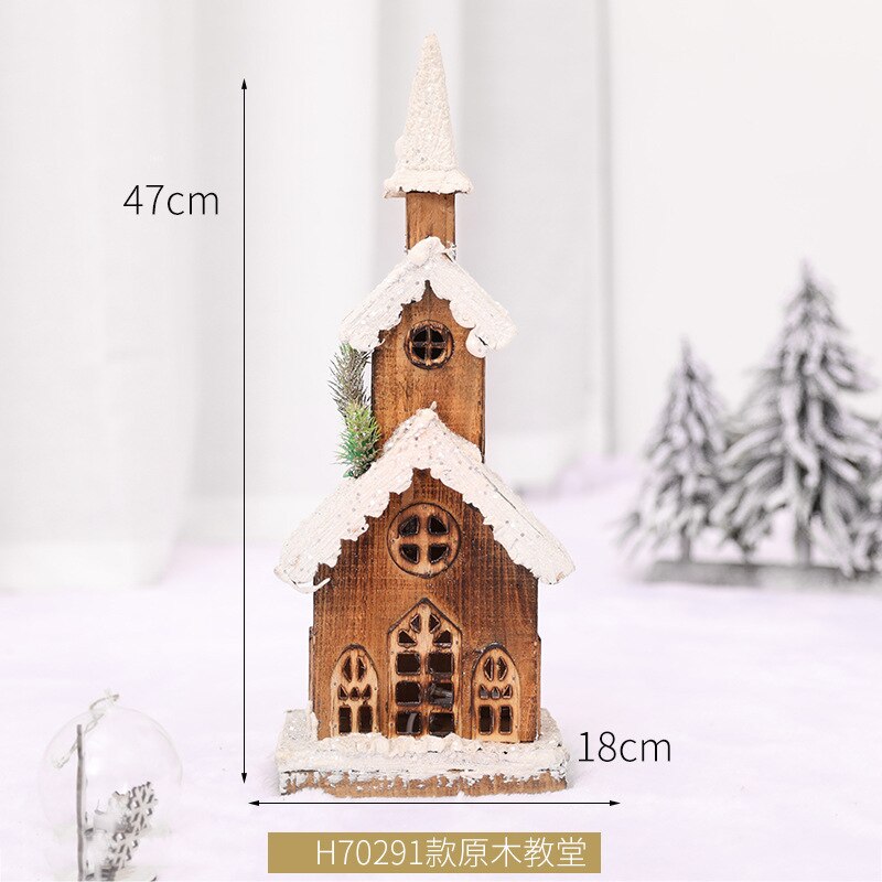 Creative Christmas Wooden Decorative House Pendant Simulation Street Light Model Light Christmas Party Home Decoration Navidad