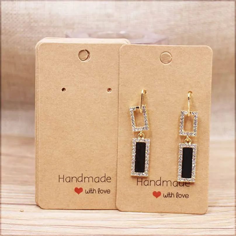 Mulit Size DIY Handmade  Jewelry Earring Packing Card Cute Stud/Drop Earring Display Card 100pcs Per Lot