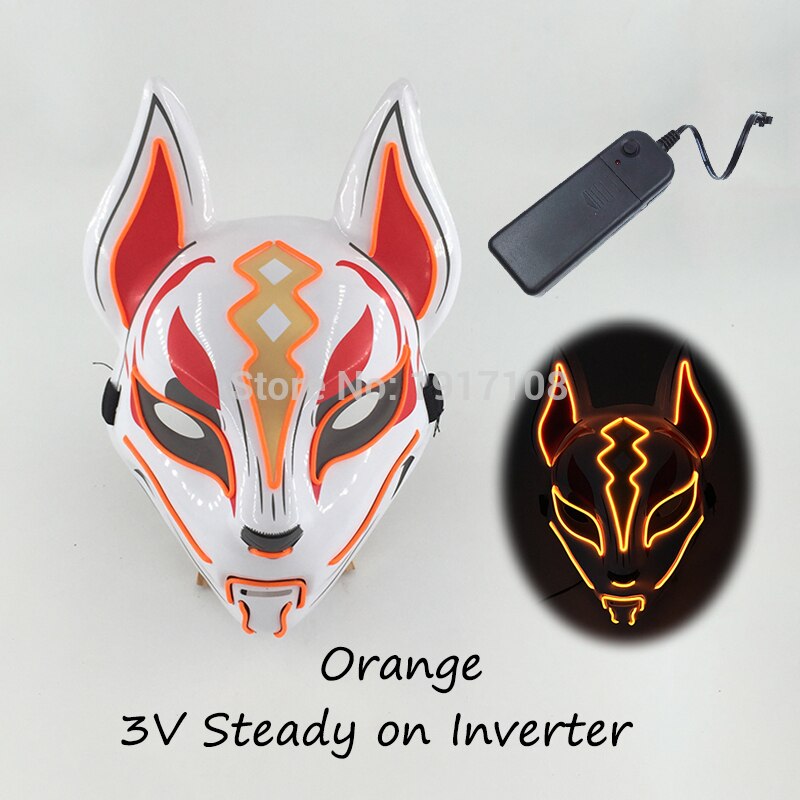 Fashion Halloween Party Mask Light Up Neon LED Mask for Halloween Carnival Party Glowing Anime Mask for Cosplay Decoration