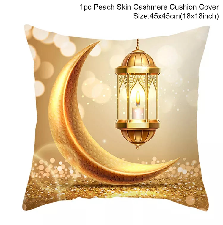 EID Mubarak Cushion Cover Ramadan Decoration for Home Ramadan Kareem Mubarak Muslim Islamic Party Supplies EID Pillowcase
