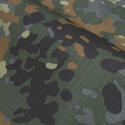 1.5M Width German Flecktarn Camo Fabric Army Jungle Camouflage Spots Cloth TC Cotton Field Training Military Fans DIY Material