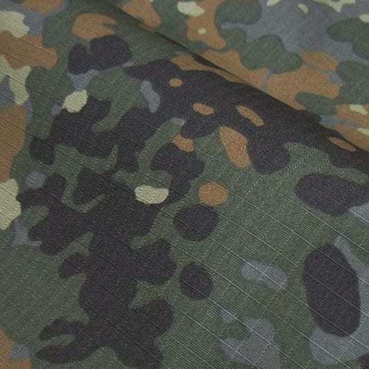 1.5M Width German Flecktarn Camo Fabric Army Jungle Camouflage Spots Cloth TC Cotton Field Training Military Fans DIY Material