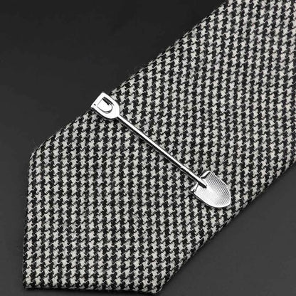1 Piece Chrome Stainless Glasses Car Airplane Fork Spoon Shape Metal Tie Clip for Men Necktie Clips Pin for Mens