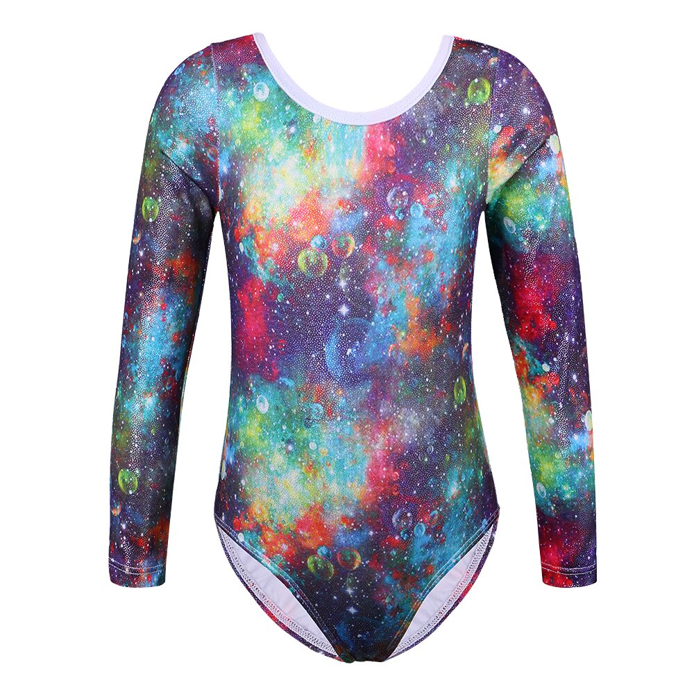 BAOHULU Long Sleeve Girls Gymnastics Leotard Sparkle Children Ballet Leotard