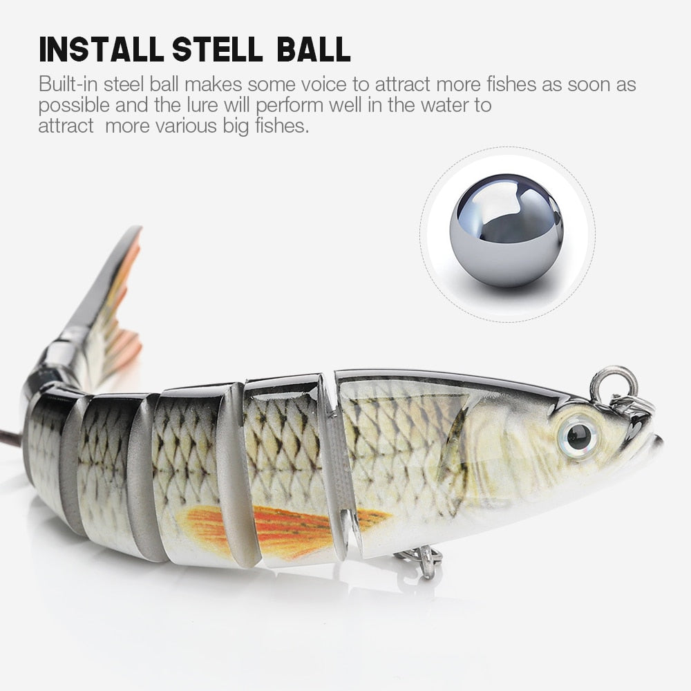 VTAVTA 10/14cm Sinking Wobblers Fishing Lures Jointed Crankbait Swimbait 8 Segment Hard Artificial Bait for Fishing Tackle Lure