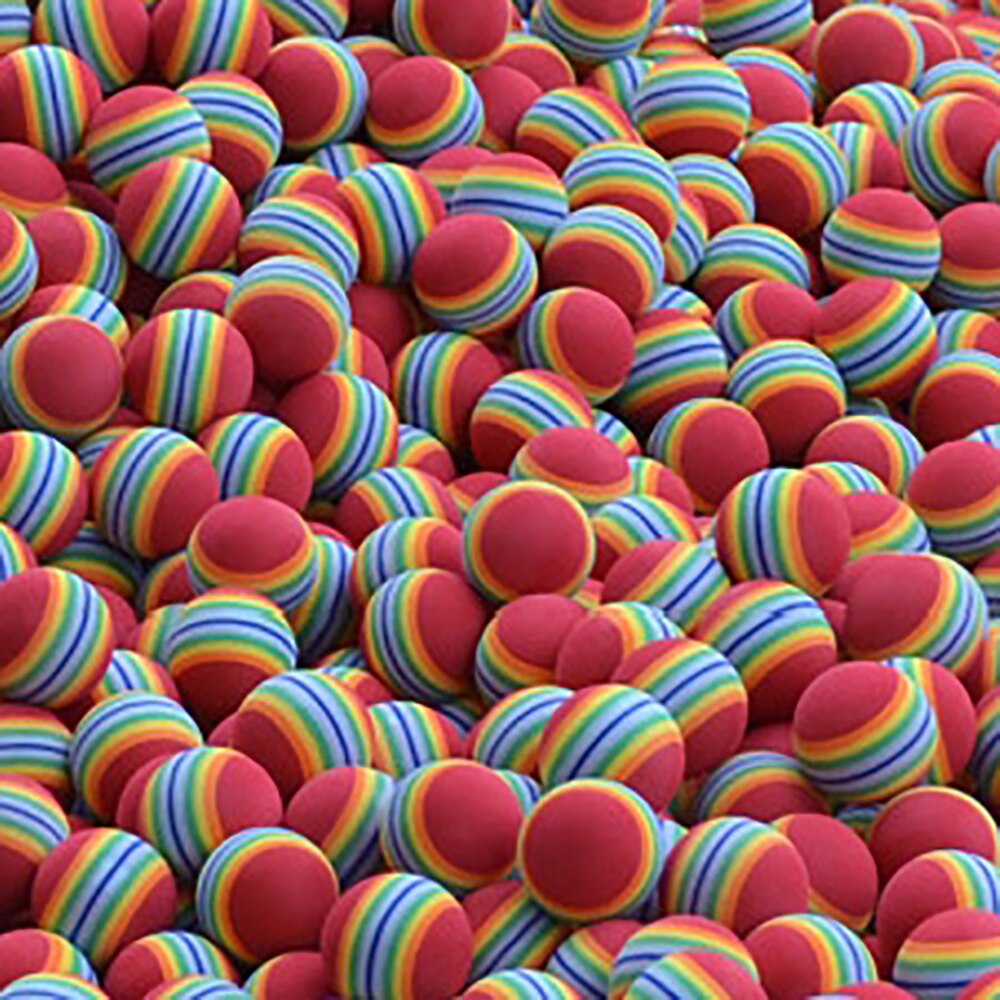 NEW 50pcs/Bag EVA Foam Golf Balls Yellow Rainbow Sponge Indoor Practice Training Aid
