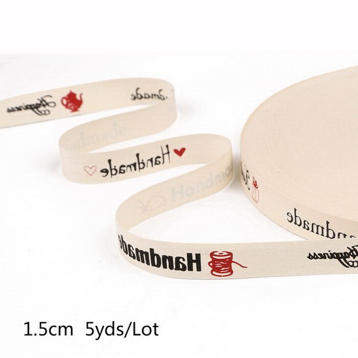 5yards Cartoon Printed Cotton Ribbons Hairbows Christmas Decoration for Home Gif
