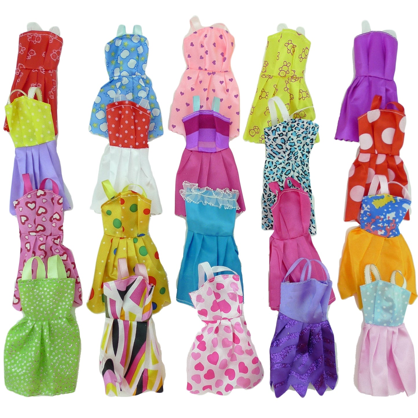 Random 10/20 Sets Mini Dress Colorful Summer Sleeveless Dollhouse Accessories Clothes for Barbie Doll Lovely Girl Toy Lot