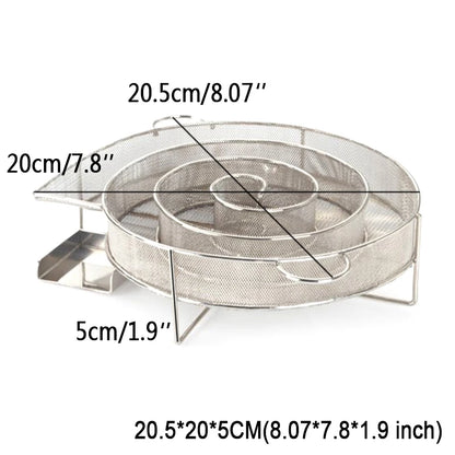 8.07'' Stainless Steel BBQ Grill Accessories Round Smoker Apple Small Wood Chips Barbecue Cold Smoke Generator Bacon Meat Tools