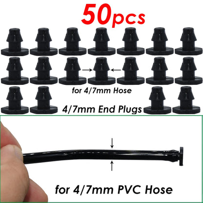 50-200pcs Durable 1/4'' C-Type Hook Fixed Stem Support Holder Stakes for 4/7mm Hose Flowerpot Drip Irrigation Fitting Greenhouse