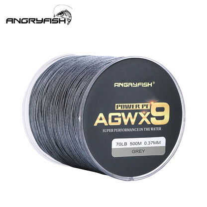 Angryfish Super Strong PE Line Braided Fishing Thread 9 Strands Weaves Braided 500m/547yd Fishing Line