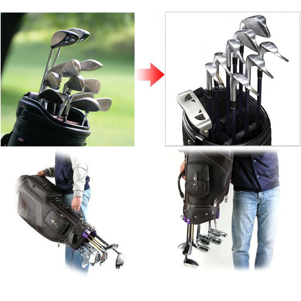 14x ABS Resin Golf Bag Club Organizer Clip Holder Set for All Wedge Iron Driver Putter