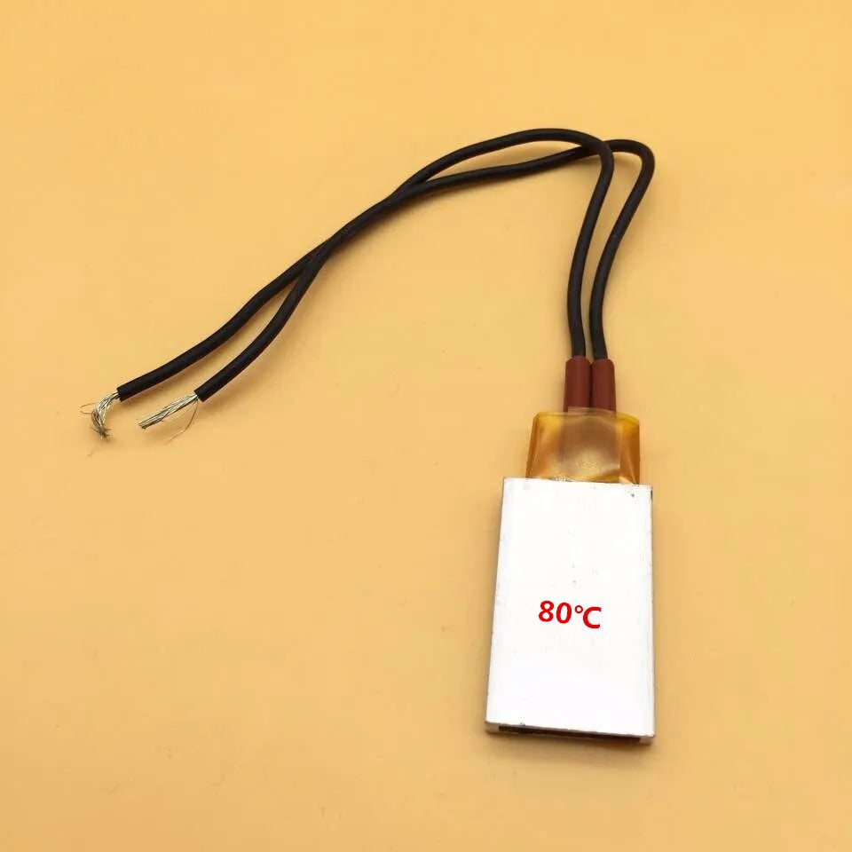 10 Pcs AC DC 12V 80 Degree -220 Degrees Thermostat PTC Aluminum Electric Heater Plate Heating Plate Hair Censer Insulation