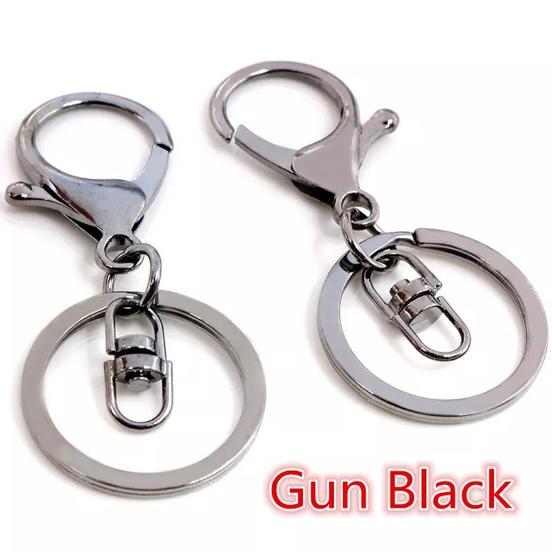 5pcs/Lot 30mm Key Ring Long 70mm Popular Classic 11 Colors Plated Lobster Clasp Key Hook Chain Jewelry Making for Keychain