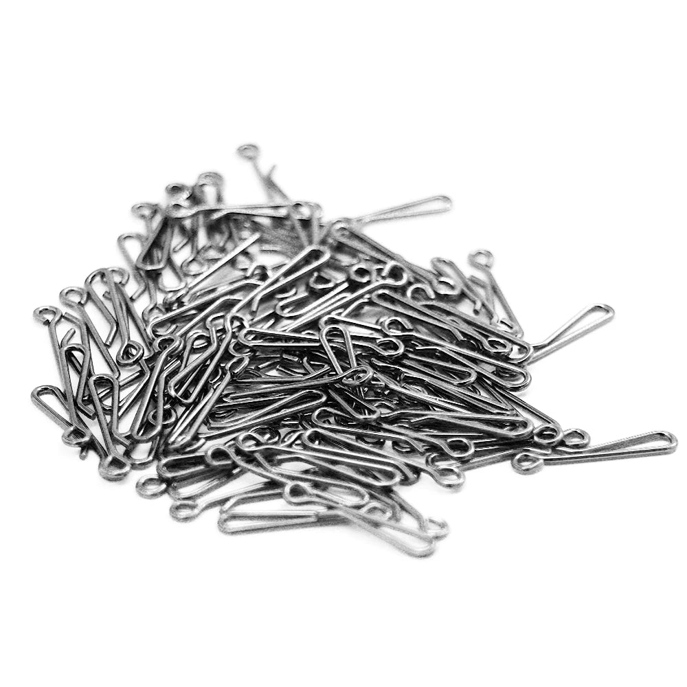 50pcs/Box Bearing Lock Rolling Swivel Pin Solid Ring Snap Barrel Tackle Tool Connector Fishing Lure Line Accessories Tackle