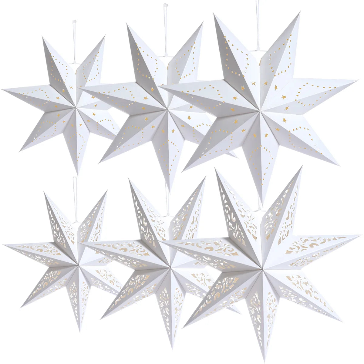 30-75cm Hollow Star Hanging Pendant Eid Mubarak Christmas Ramadan Decoration 2024 Islamic Muslim Party Decor Ramadan Kareem