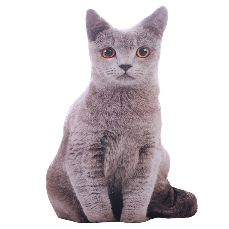 1PCS 50CM 3D Simulation Cat Plush Stuffed Soft Pillow Cute Lifelike Dog Sofa Bedroom Cushion Kids Toys Home Decoration