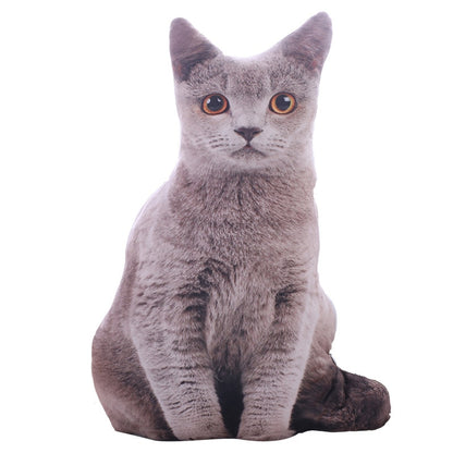 1PCS 50CM 3D Simulation Cat Plush Stuffed Soft Pillow Cute Lifelike Dog Sofa Bedroom Cushion Kids Toys Home Decoration