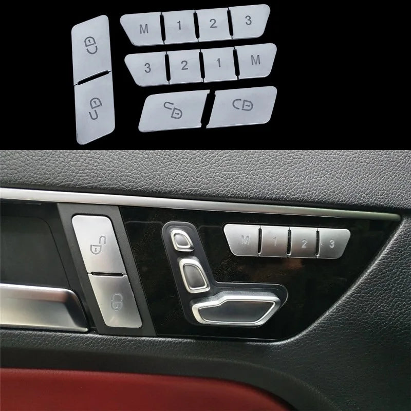 AngelguoguoCar Window Glass Lift Button Trim Cover Sticker for Mercedes Benz a/B/C(w204)/E(w212)/Gla /CLA/ GLK/ GLE-class