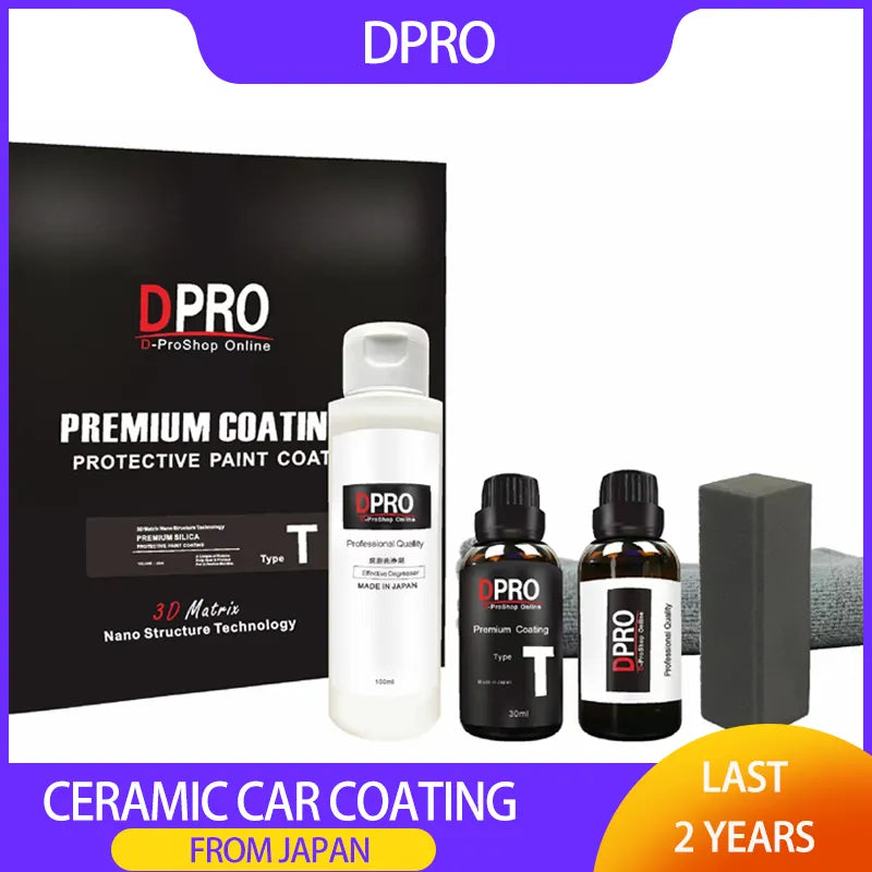 Dpro 9H Graphene Coating Ceramic Car Coating T Set Nano Coats Liquid Glass Anti-Scratch Car Polish Ceramic Coat for 2 Cars