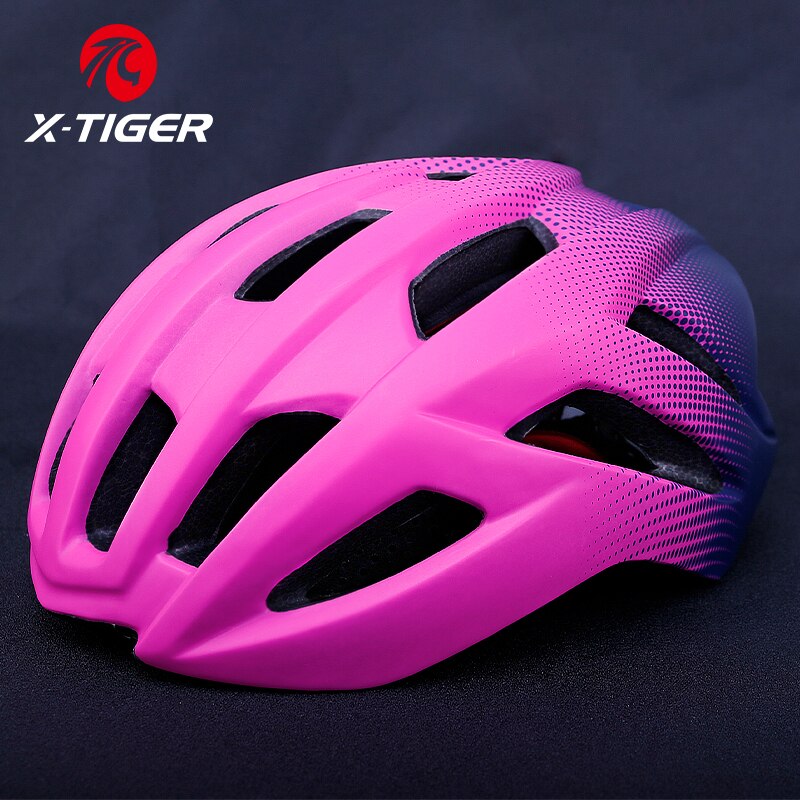 X-Tiger Bicycle Helmet Outdoor Sport Ultralight LED Light Cycling Safety Helmet Intergrally-Molded Mountain Road Bike MTB Helmet