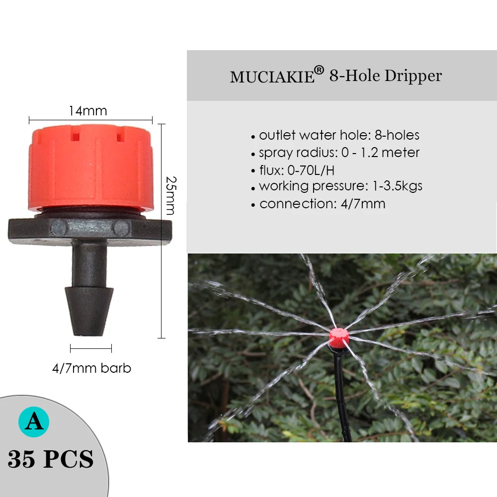 MUCIAKIE Variety Style Adjustable Irrigation Sprinkler Garden Emitters Stake Dripper Micro Spray Rotating Nozzle Watering Arrow