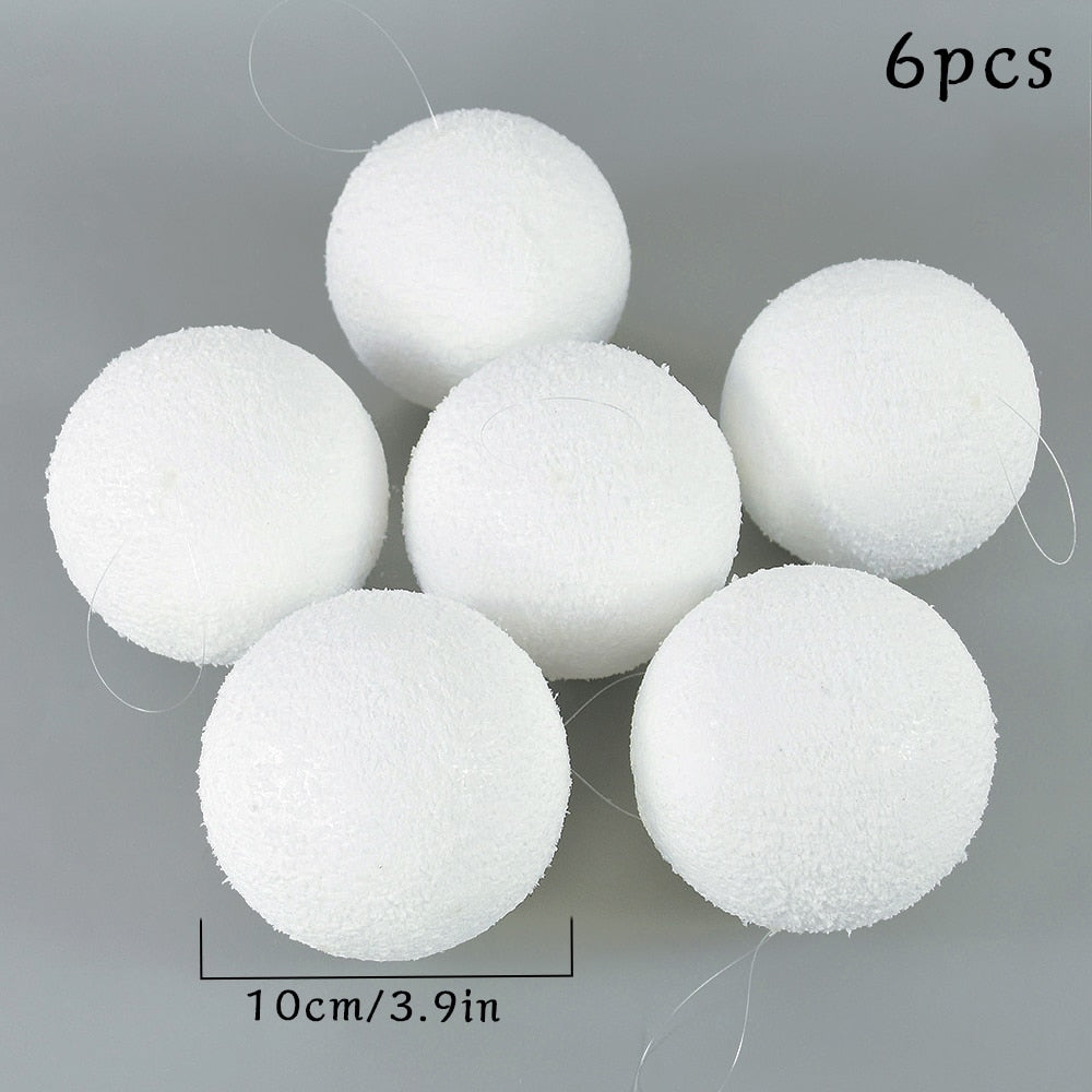 10/8/6cm Shatterproof White Foam Christmas Balls for Xmas Tree Decor Christmas Ornament Christmas Tree Decorations