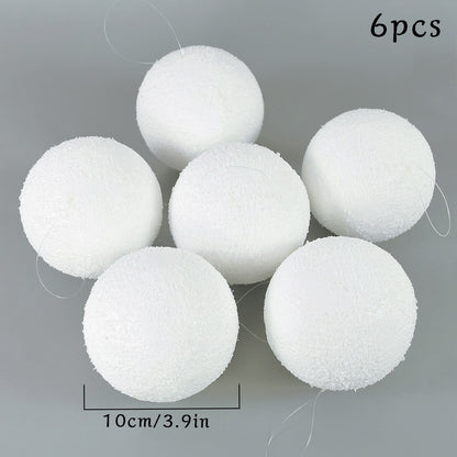 10/8/6cm Shatterproof White Foam Christmas Balls for Xmas Tree Decor Christmas Ornament Christmas Tree Decorations