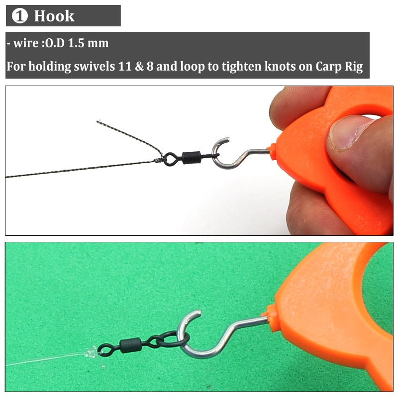 1PCS Carp Fishing Hook to Hold Swivel and Ring  Accessories for D-Rig Chod Carp Hair Rig Making Carp Fishing Terminal Tackle