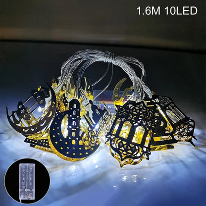 1.6M Moon Star Led Light String Eid Mubarak Decor Ramadan Decor for Home Muslim Islamic Decor Hajj Ramadan Kareem Eid Al Adha