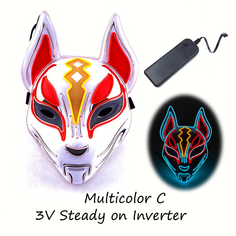 Fashion Halloween Party Mask Light Up Neon LED Mask for Halloween Carnival Party Glowing Anime Mask for Cosplay Decoration