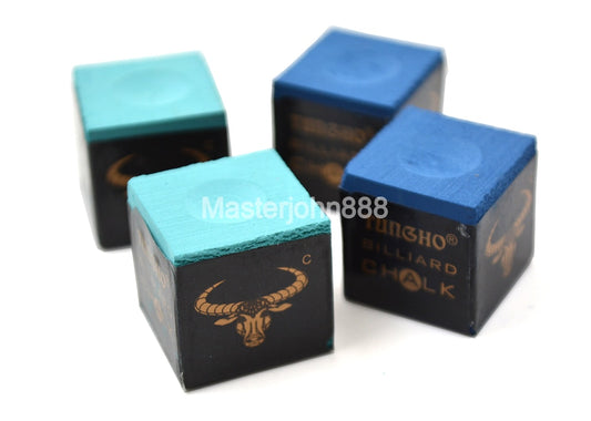 4pcs of Pool Billiards Snooker Chalk Cubes Chalk Light Green/Blue Dry/Wet Chalks