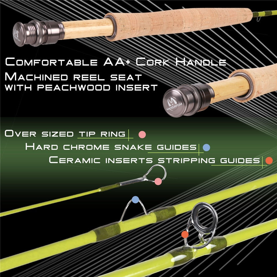 Maximumcatch 2/3wt 6/6.5/7/7.5ft Fly Rod Combo Medium-Fast Fly Fishing Rod &Fly Reel With Line Fly Fishing Outfit
