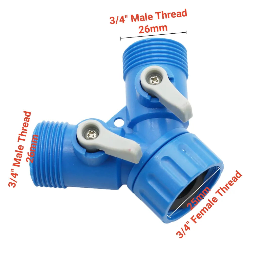 3/4'' Female Thread Y-Shaped Quick Connector Garden Irrigation Water Splitters Faucet Adapter Lawn Garden Watering Supplies