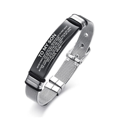 Meaeguet Personalized Bangle Men's Slide Mesh Bracelet Customized Name Wristband Stainless Steel Male Bileklik Pulseira