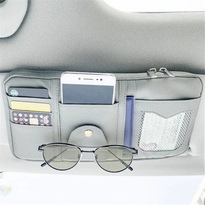 Car Styling Sun Visor Organizer Multifunctional Visor Storage Bag Sunglasses Holder Card Ticket Organizer Pouch Car Accessories