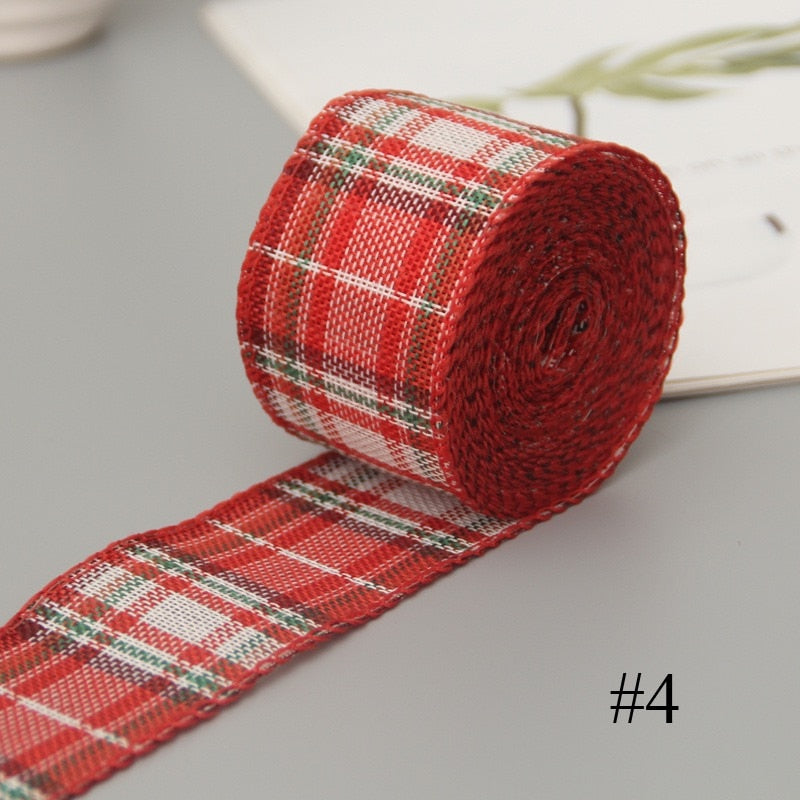 6Yards/Roll Ribbon Imitation Hemp Ribbon Wire Linen Ribbon Christmas Decoration