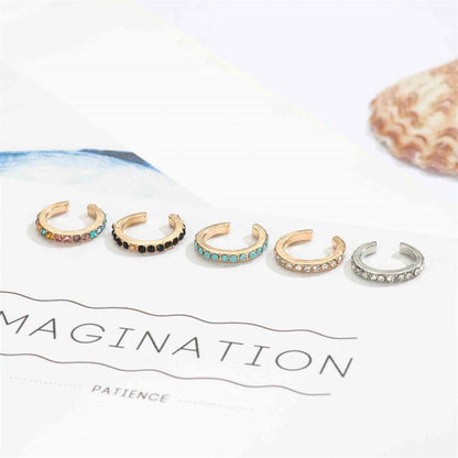 Modyle Vintage Clip on Earrings Crystal Ear Cuff Non Pierced Earrings Nose Ring New Women Earrings Punk Rock Earcuff