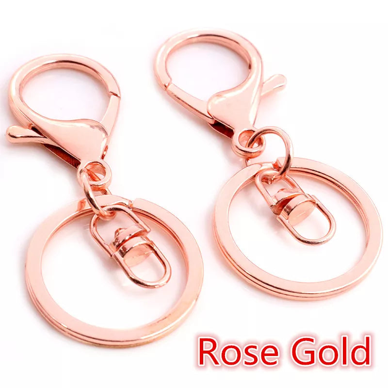 5pcs/Lot 30mm Key Ring Long 70mm Popular Classic 11 Colors Plated Lobster Clasp Key Hook Chain Jewelry Making for Keychain