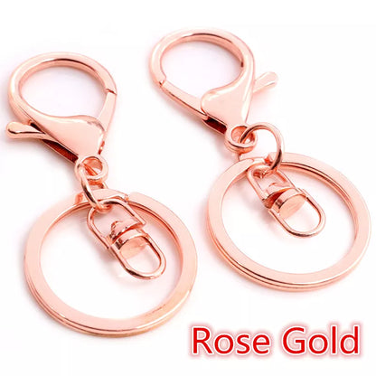 5pcs/Lot 30mm Key Ring Long 70mm Popular Classic 11 Colors Plated Lobster Clasp Key Hook Chain Jewelry Making for Keychain