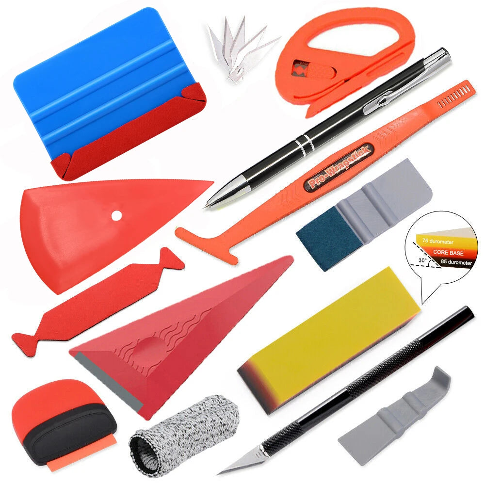EHDIS Car Tint Tool Kits PPF Vinyl Wrap Squeegee Rubber Water Remover Window Cleaning Scraper Auto Film Stickers Cutter Knife
