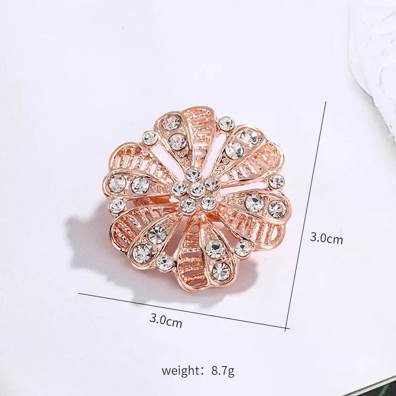 Baiduqiandu Brand Crystal Rhinestones Flower Pins and Brooches for Women Dress Party or DIY Wedding Bouquets Jewelry