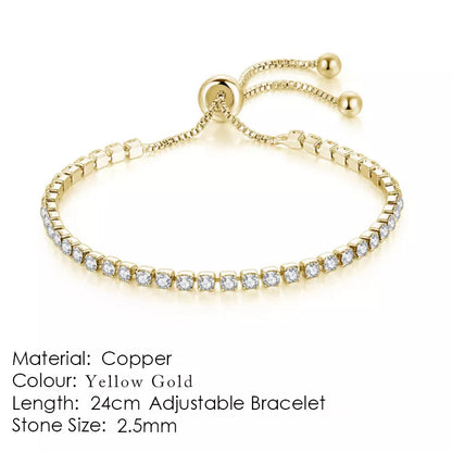 ZHOUYANG Tennis Bracelet for Women Luxury Style 4 Color 4 Claws Mosaic Cubic Zirconia Silver Color Jewelry