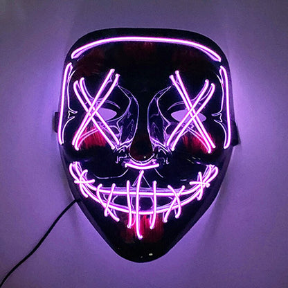 Neon Light LED Mask LED Halloween Scary Mask Cosplay Party Masque Masquerade Masks Halloween Costume Carnival Glow Party Props
