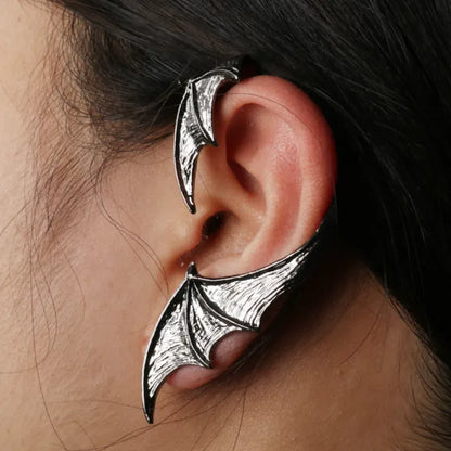 Gothic Punk Dragon Wing Cuff Ear Clip on Earrings Unisex Dragon Shaped Ear Nail Cuff Earrings for Women Fashion Jewelry 1pcs