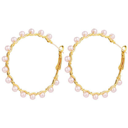 FNIO Big Simulated Pearl Earrings 2019 for Women Lover Geometric Round Heart Drop Dangle Earring Korean Statement Jewelry