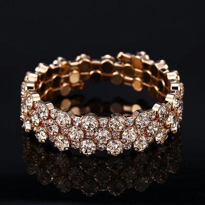 HOCOLE Fashion Gem Rhinestone Magnetic Leather Bracelets & Bangles Bohemian Handmade Multilayer Wrap Jewelry Women Pulseira