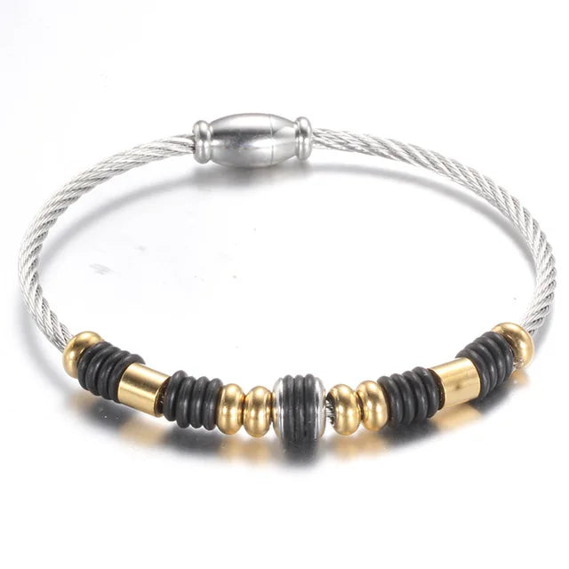 Drop Shipping Fashion Woman Bracelet and Bangles With Magnetic Clasp Women Stainless Steel Bracelet Bangles Jewelry