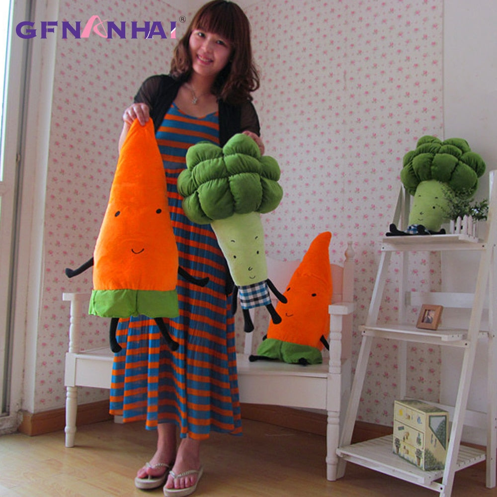 1pc 55/70cm Cartoon Vegetables Plush Toy Creative Carrot Broccoli Plush Pillow Stuffed Soft Toys for Children Kids Birthday