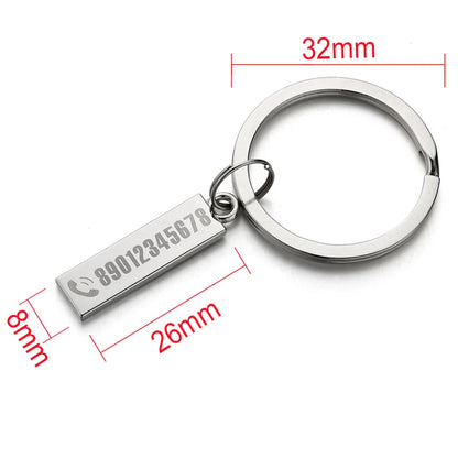 Exquisite Anti-Lost Keychain Small Chic Personalized Customized Keyring  for Car Name for Men Women Key Chain P021